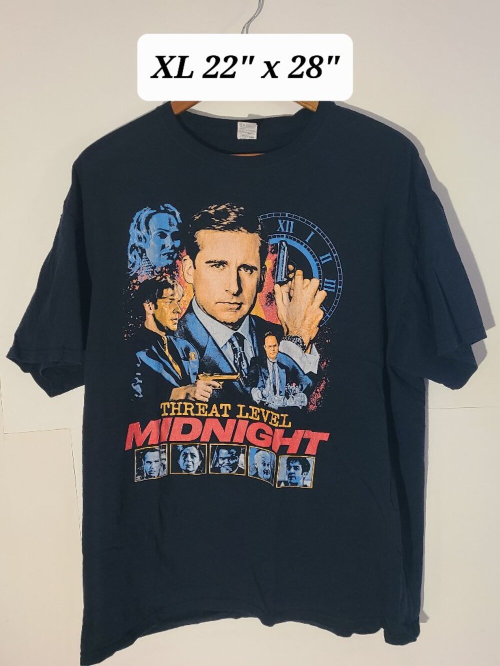 The Office Threat Level Midnight Michael Scarn Black XL Rap Tee Michael Scott